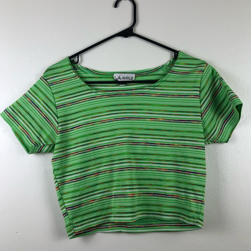 Vintage L.A Gold Stripe Crop Top - Picture 1 of 4